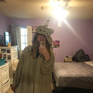 Pusheen Kigurumi unicorn onesie from hot topic.